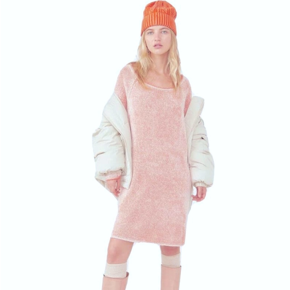 FREE PEOPLE Lenox Tunic in Carrot Cake Combo In Soft Chenille - Size Medium